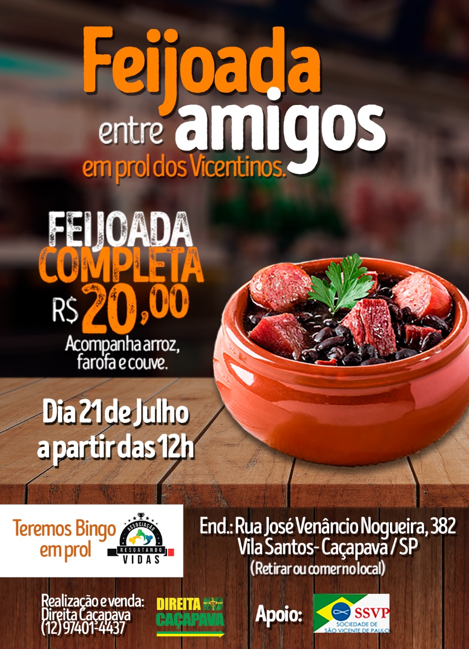 Bingo E Feijoada Em Prol Dos Vicentinos Taiadaweb